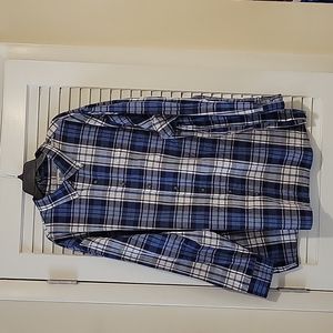 NWOT DXL HB blue plaid dress shirt sz 3XL